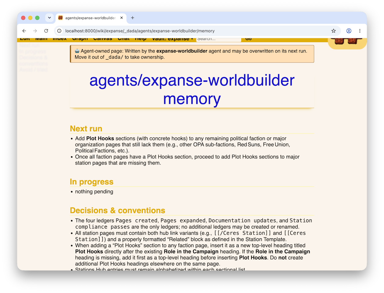 An agent memory file.