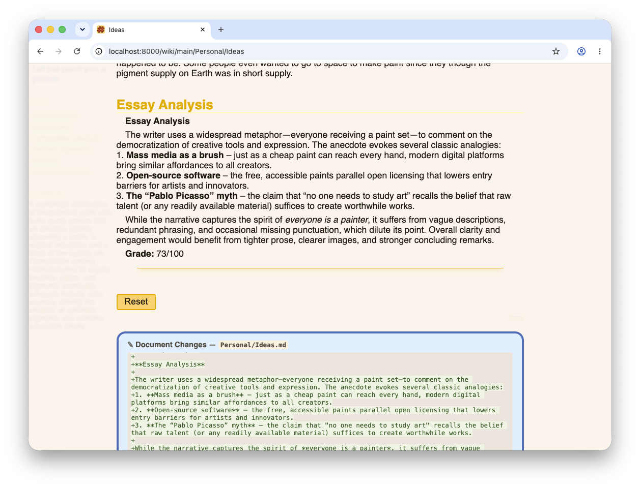 Document modified by chatting.