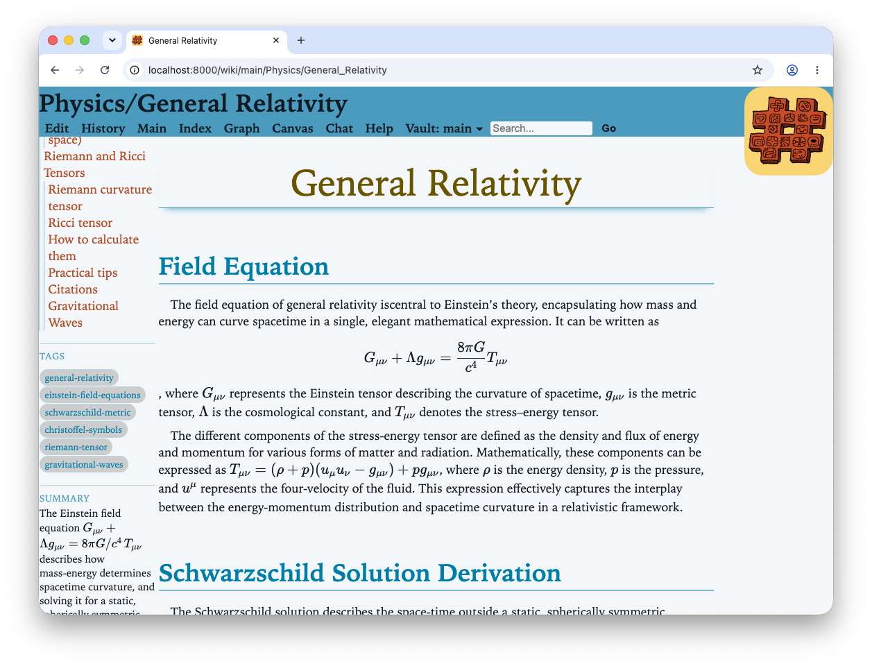 A rendered wiki page.