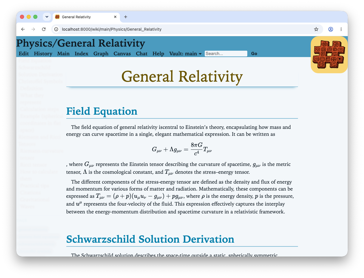 A rendered wiki page.